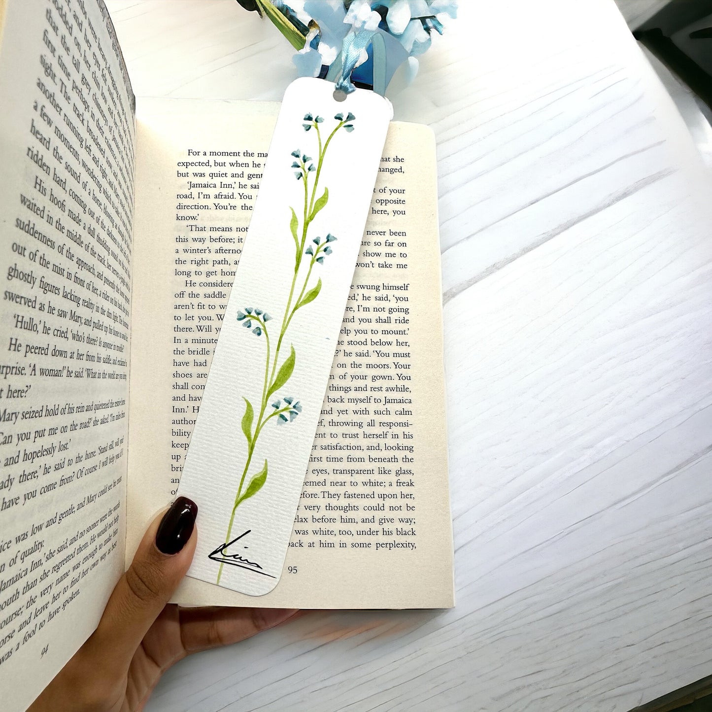 watercolour flower bookmarks (Type 1)