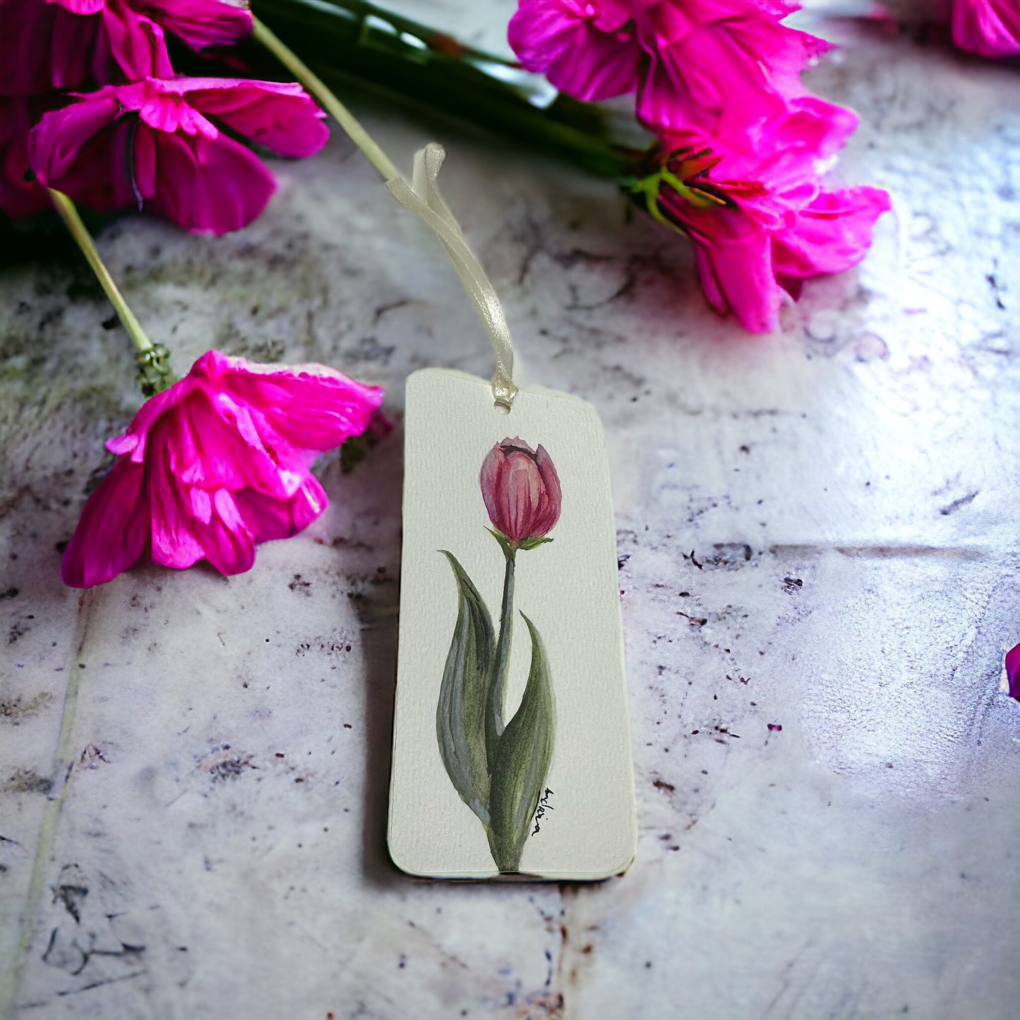 Pink Tulip Bookmark