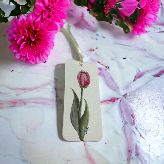 Pink Tulip Bookmark