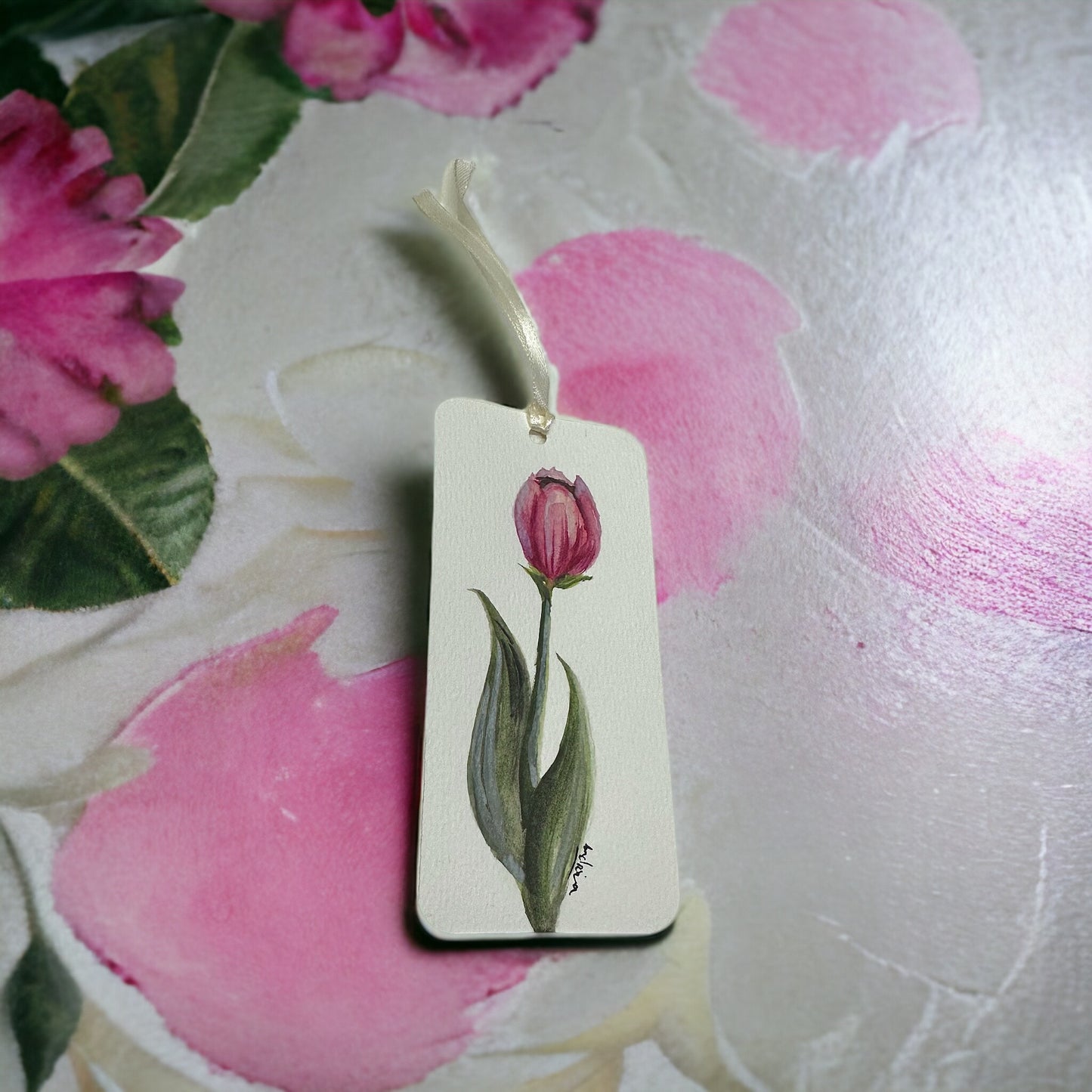 Pink Tulip Bookmark